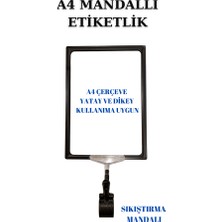 Manken İstanbul 6 Adet Siyah Beyaz A4 Mandallı Raf Etiketi Sepet Etiketi Çerçeveli Etiketlik Eşek-Askılık Etiketi