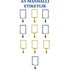 Manken İstanbul 10 Adet Sarı Lacivert A5 Mandallı Raf Etiketi Sepet Etiketi Çerçeveli Etiketlik Eşek-Askılık Etiketi