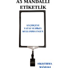 Manken İstanbul 10 Adet Siyah Beyaz A5 Mandallı Raf Etiketi Sepet Etiketi Çerçeveli Etiketlik Eşek-Askılık Etiketi