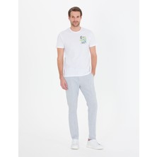 Pierre Cardin Erkek Beyaz Slim Fit Baskılı Bisiklet Yaka Tişört 50263926-VR013