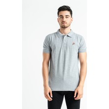 Qmari Polo Yaka Regular Fit Pamuk Çekmeyen Pamuklu Kumaş Erkek T-Shirt Nakışlı At Logo