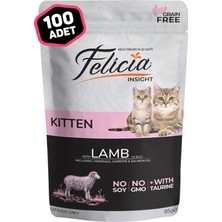 Felicia Pouch Tahılsız Kuzulu Yavru Kedi Konserve Mama 100 x 85 Gr.