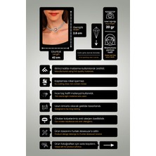 Furtek Aksesuar Kadın Rose Oval Model Zirkon Taşlı Gümüş Pırlanta Gerdanlık Kolye Abiye Düğün Nişan Tasma Choker