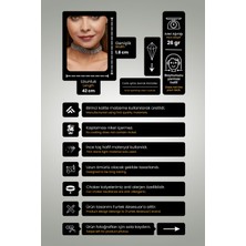 Furtek Aksesuar Kadın Siyah 5 Sıra Model Zirkon Taşlı Gümüş Pırlanta Gerdanlık Düğün Gelin Nişan Tasma Abiye Choker