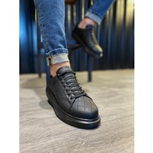 Knack Yüksek Taban Günlük Ayakkabı 044 Kapitone Siyah (Siyah Taban)