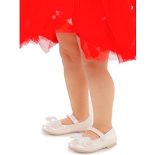Kiko Kids Cırtlı Fiyonklu Kız Çocuk Babet Ayakkabı Ege 200 Cilt Sedef
