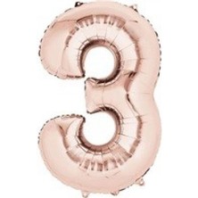 Kidspartim 3 Rakam Rose Gold Folyo Balon 72 cm