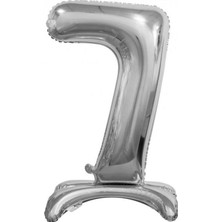 Kidspartim Ayakta Durabilen Gümüş 7 Rakam Folyo Balon