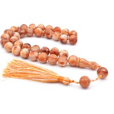 Murty99 Saçaklı Küre Kesim Dev Boy Turuncu Beyaz Katalin Tesbih