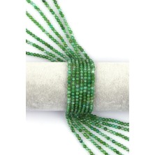 Alibaba Doğaltaş Yeşil Akik Doğal Taş Dizi 4 mm Fasetli Küre Kesim