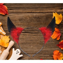 Kidspartim Halloween Taç Şeytan Tüylü