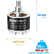 Sunnysky A2212 1250KV Brushless Fırçasız Motor Multikopter Multirotor Drone Motoru Ccw (Saat Yönü Tersi) - 1 Adet