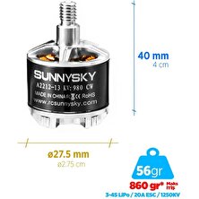 Sunnysky A2212 1250KV Brushless Fırçasız Motor Multikopter Multirotor Drone Motoru Cw (Saat Yönü) - 1 Adet