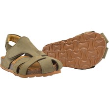 Kids A More Arezzo Unisex Deri Çocuk Sandalet Haki