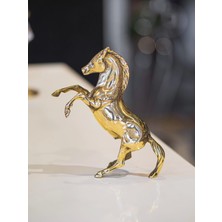 Bakır Concept Pirinç Döküm Şahlanan At Figürlü Gold Renk