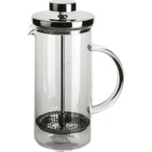 Es Dekor French Press Silver Gümüş Renk 600ml Cam Tekli Çay Kahve Demleme Sofra Mutfak Ürünü
