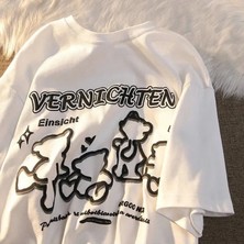 Favorim50Ton Beyaz Unisex Vernichtten Einsicht Karakter Tişört