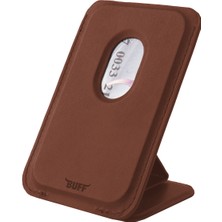 Buff iPhone Walletmag Stand Deri Cüzdan Umber Kılıf