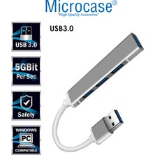 Microcase Slim Kasa 3.0 4 Port Usb Girişli Usb Çoğaltıcı 4 USB Girişli Alüminyum Çoklayıcı AL3789