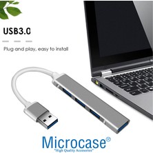 Microcase Slim Kasa 3.0 4 Port Usb Girişli Usb Çoğaltıcı 4 USB Girişli Alüminyum Çoklayıcı AL3789