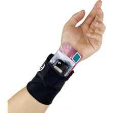 Schulzz Pratik Fermuarlı Elastik Kumaş Spor Bileklik Cüzdan Kese