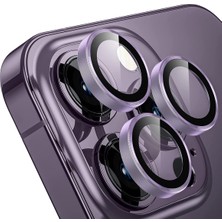 Buff iPhone 13 Pro / 13 Pro Max Kamera Metal Lens Koruyucu Purple