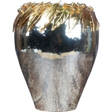 Bakır Concept Gümüş Kaplama Vazo Sıra Yaparak Model