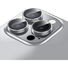 Buff iPhone 14 Pro Max / 14 Pro Kamera Metal Lens Koruyucu Silver