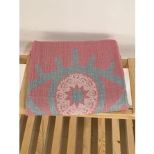 Bidoluraf Çift Taraflı 3 Kat Müslin Göz Desenli Kilim Motifli Plaj Havlusu - Peştamal 90 x 180