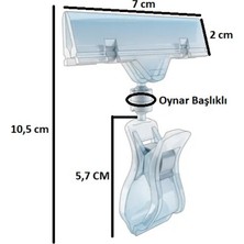 Manken İstanbul 10 Adet Şeffaf Mandallı Kuruyemiş Etiketi (360 Derece Hareket Edebilir Dönebilir 10 cm Yükseklik)