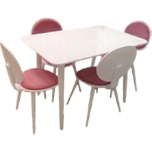 Masa-Sandalye ST RETRO Papel Takım model Kayın Retro kaplama Parlak beyaz El Yapı