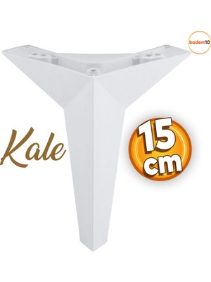 Badem10 Kale Lüks Mobilya Kanepe Sehpa Tv Ünitesi Koltuk Ayağı 15 Cm Beyaz Baza Ayakları