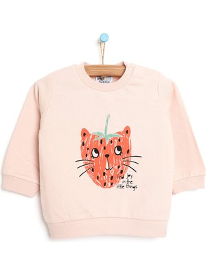 Hello Baby Basic Çilek Desenli Sweatshirt Kız Bebek