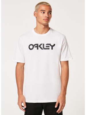 Oakley Bisiklet Yaka Baskılı Beyaz - Siyah Erkek T-Shirt FOA404011 Mark Iı Tee 2.0