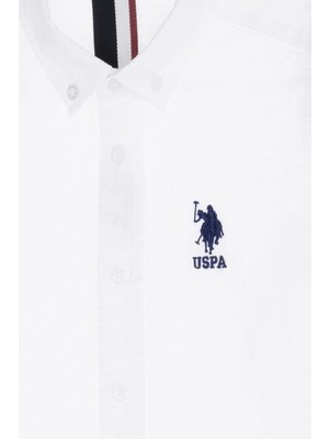 U.S. Polo Assn. Erkek Çocuk Beyaz Desenli Gömlek 50270356-VR013