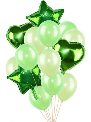 Kidspartim Yeşil Lateks ve Folyo Balon Seti