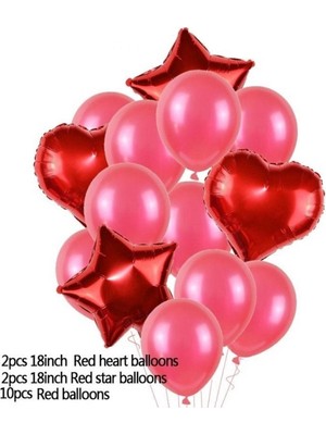 Kidspartim Kırmızı Lateks ve Folyo Balon Seti