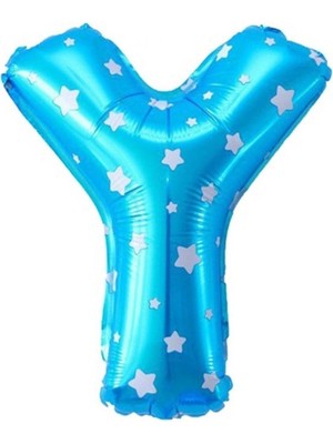 Kidspartim Y Harf Mavi Folyo Balon 16 Inç 40 cm