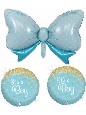 Kidspartim 3 Lü Mavi Fiyonk Folyo Balon