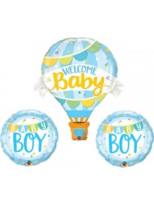 Kidspartim Welcome Baby Folyo Balon Mavi