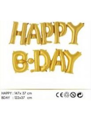 Kidspartim Happy Bırtday Folyo Balon Gold