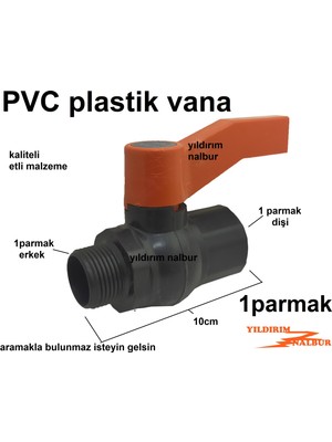 Yıldırım Nalbur 1p Erkek Plastik Küresel Vana Pvc Vana Kollu Vana Duble Boy