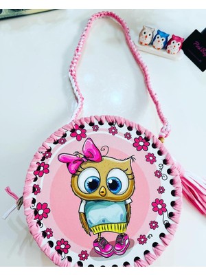 Pink Bag Handmade Kız Çocuk Sevimli Baykuş Makaron Çanta