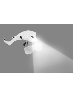 Bosile 5 Lensli 2 LED Işıklı Ayarlanblr Gözlük Tipi Büyüteç-1.0x-3.5x Zoom-Microblading Işıklı Loop Gözlük