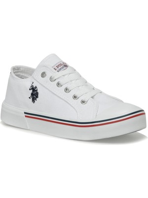 U.S. Polo Assn. Beyaz Erkek Sneakers Tekstil Malzeme Düz Taban Bağcıklı Tasarım 2SPENELOPEMAN3FX