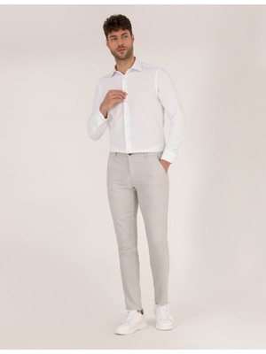 Pierre Cardin Erkek Beyaz Slim Fit Uzun Kollu Gömlek 50265110-VR013