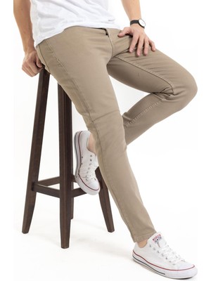 Mutlu City Yeni Sezon Erkek Denim Slim Fit Likralı Kot Jean Pantolon 2165-VIZON