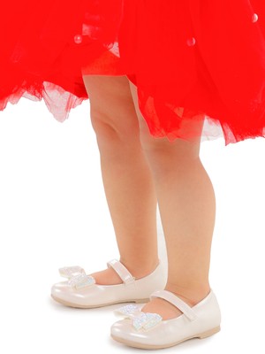 Kiko Kids Cırtlı Fiyonklu Kız Çocuk Babet Ayakkabı Ege 200 Cilt Sedef