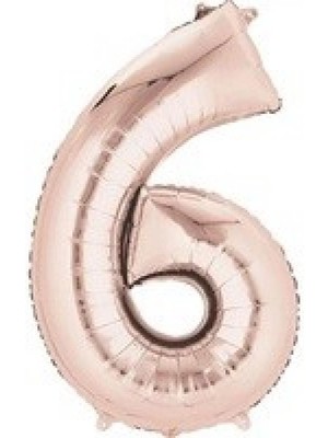Kidspartim 6 Rakam Rose Gold Folyo Balon 72 cm