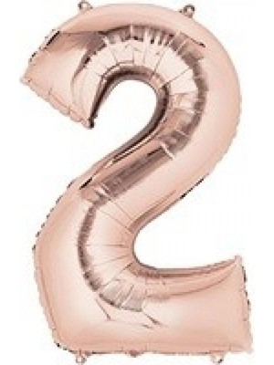 Kidspartim 2 Rakam Rose Gold Folyo Balon 72 cm